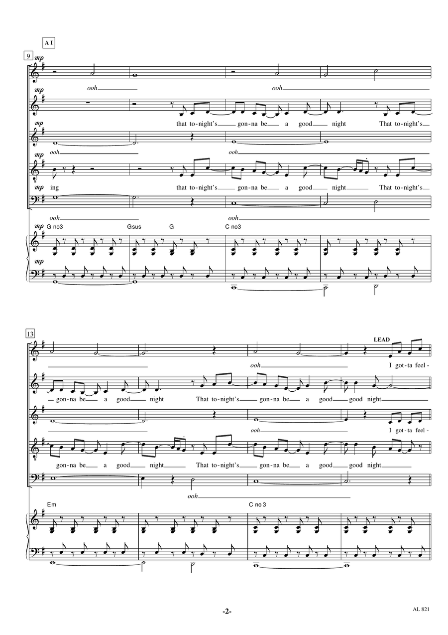 I Gotta Feeling Divisi scores gallery preview page 2