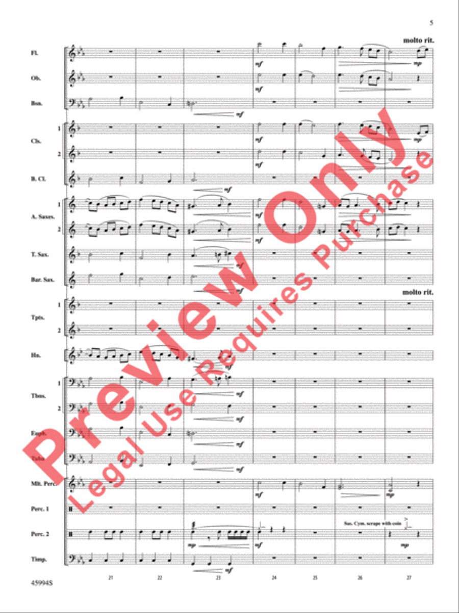 Shadows Unseen Concert Band scores gallery preview page 6