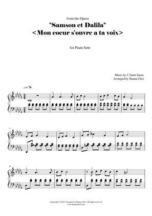 from the Opera Samson et Dalila by C.Saint Saens - Mon coeur s'ouvre a ta voix [Piano Solo]