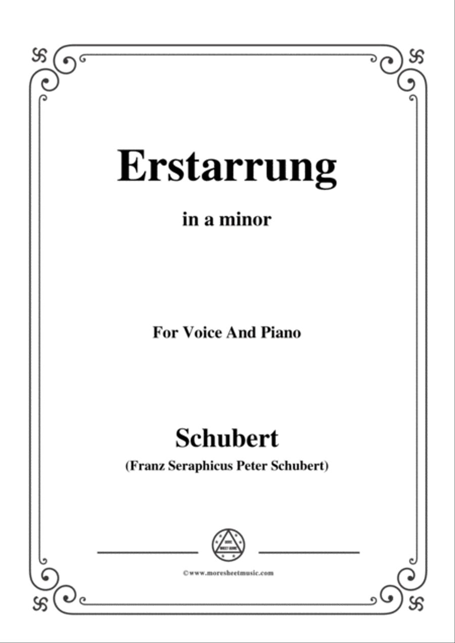 Book cover for Schubert-Erstarrung,from 'Winterreise',Op.89(D.911) No.4,in a minor,for Voice&Piano