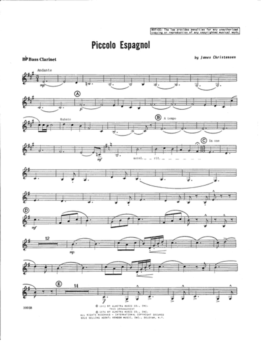 Piccolo Espagnol - Bb Bass Clarinet