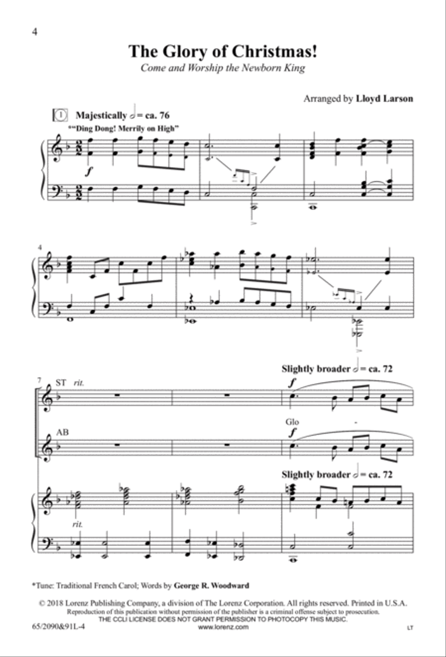 The Glory of Christmas - SATB with Performance CD 4-Part scores gallery preview page 2