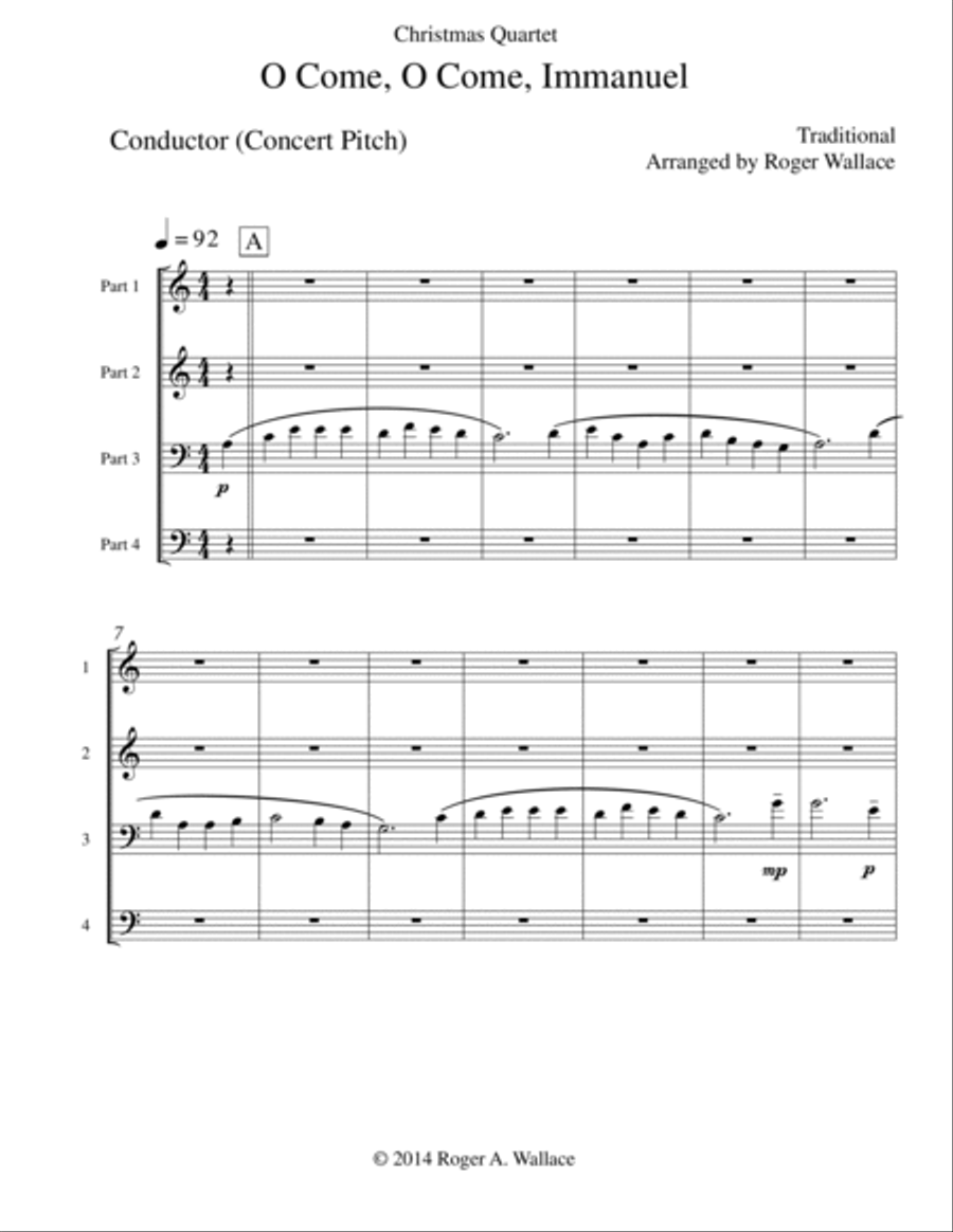 O Come, O Come, Immanuel (Emmanuel) - Brass Quartet Brass Quartet scores gallery preview page 2