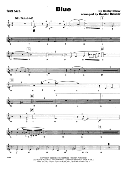 Blue - 2nd Bb Tenor Saxophone