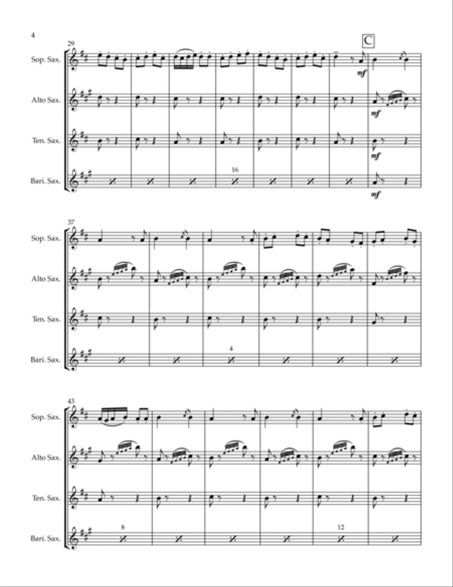 Farandole from L'Arlesienne for Saxophone Quartet Saxophone Quartet scores gallery preview page 4
