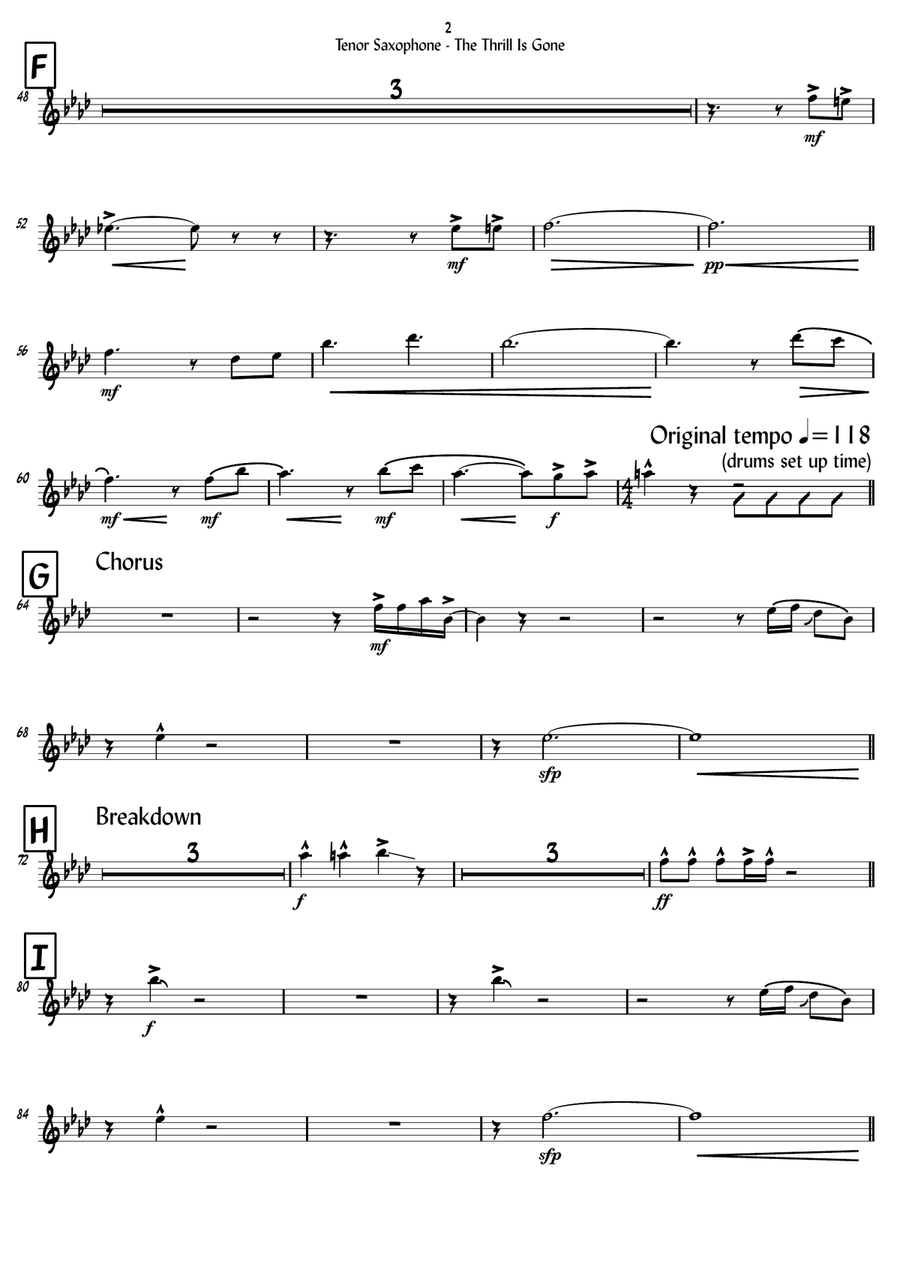 The Thrill Is Gone. Cover Band scores gallery preview page 6
