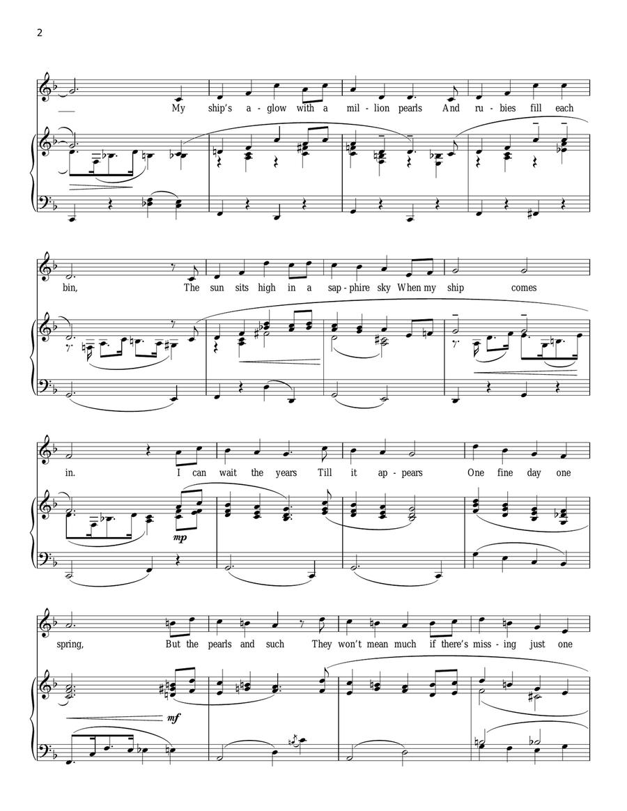 My Ship Piano, Vocal scores gallery preview page 2