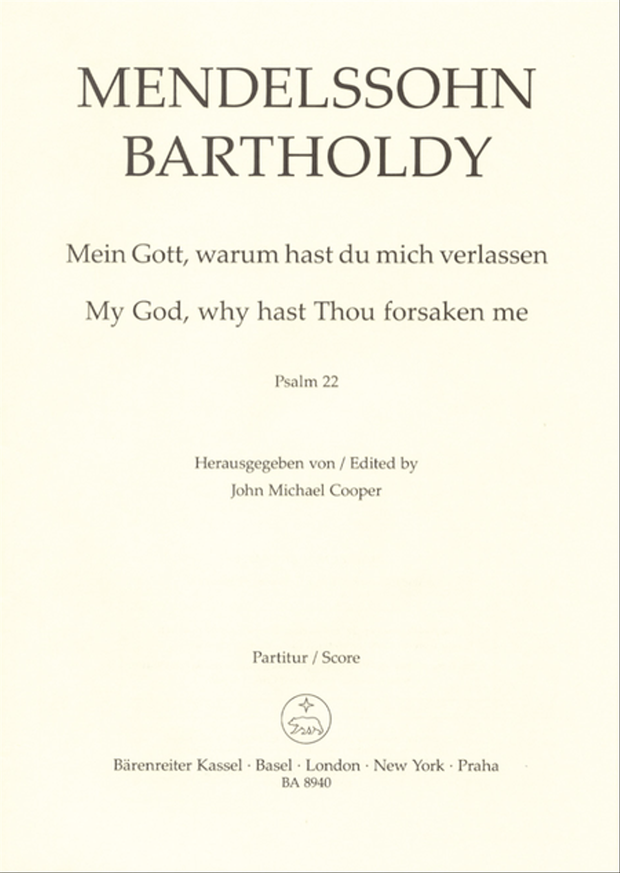 Book cover for My God, why hast Thou forsaken me, op. 78