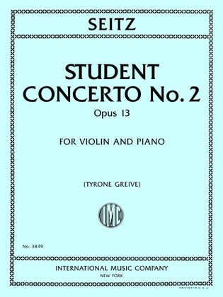 Book cover for Student Concerto No. 2, Op. 1