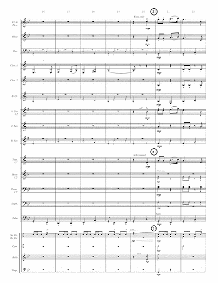 MARCH OF THE CZAR'S BRIGADE (medium easy - concert band; score, parts, and license to copy) Concert Band scores gallery preview page 5
