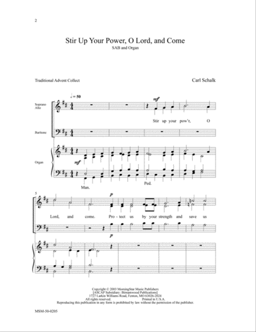 Stir Up Your Power, O Lord, and Come 3-Part scores gallery preview page 2
