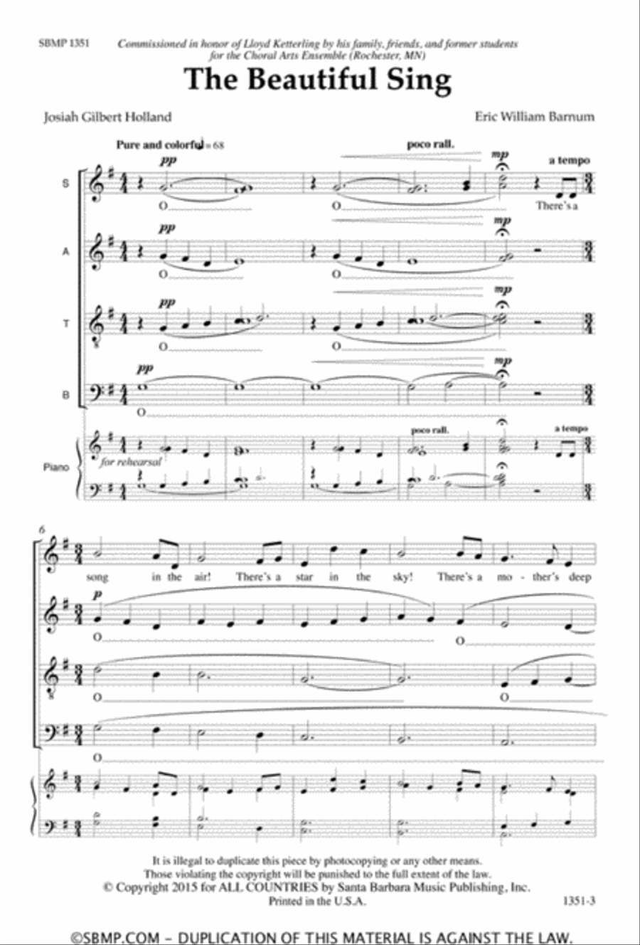 The Beautiful Sing - SATB divisi Octavo Divisi scores gallery preview page 2