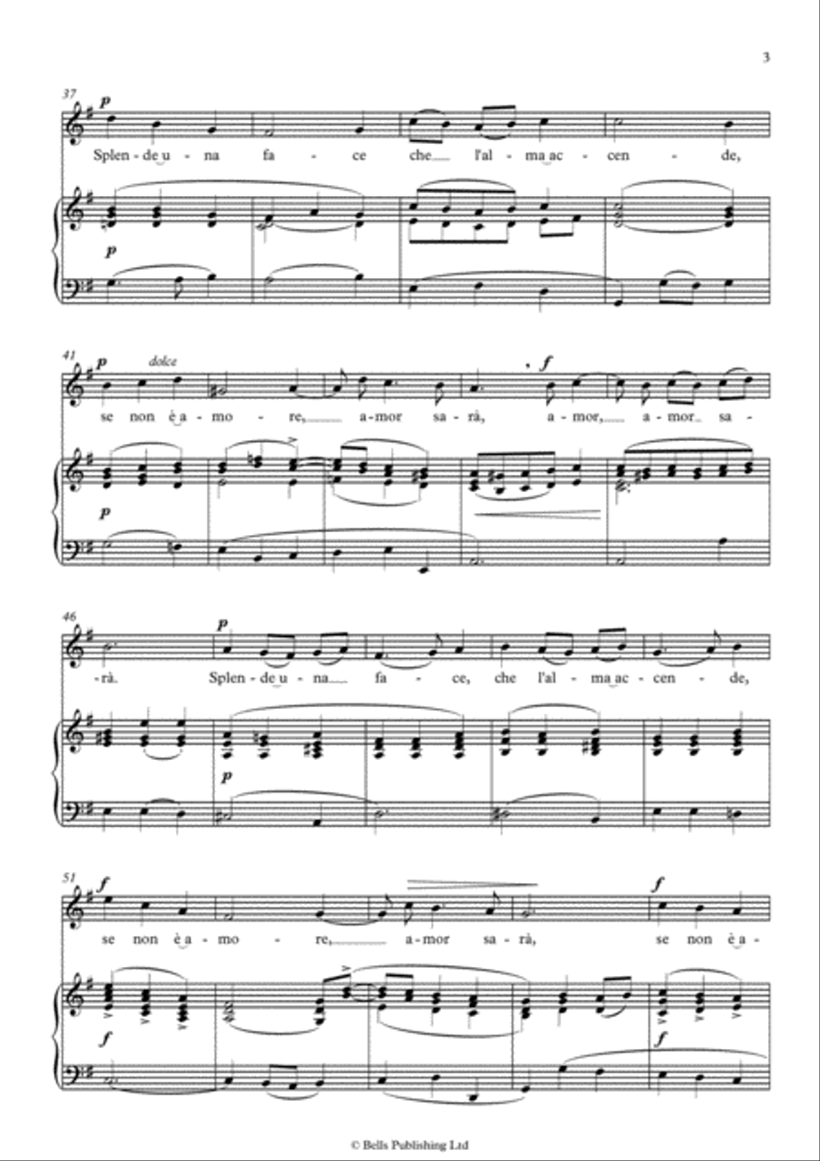 Sento nel core (Original key. E minor) Voice Solo scores gallery preview page 3