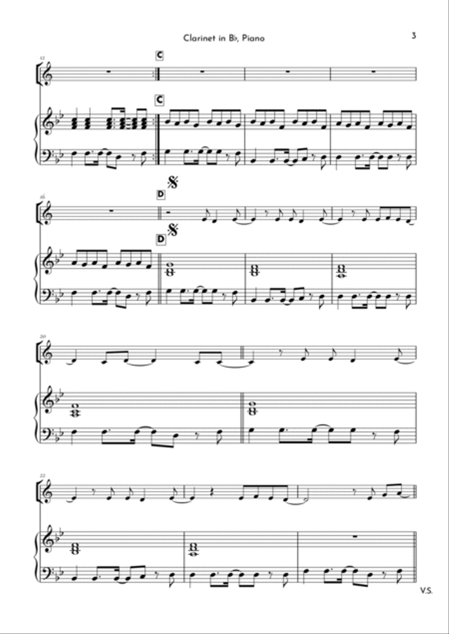 What Is Love B-Flat Clarinet scores gallery preview page 3