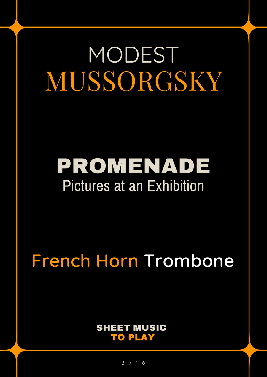 Pictures at an Exhibition - Promenade - French Horn and Trombone Brass Duet scores gallery preview page 1
