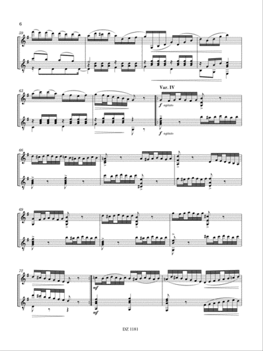 Variazioni su un tema di Haydn Classical Guitar scores gallery preview page 6