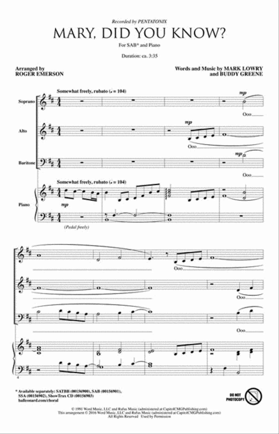 Mary, Did You Know? Mary, Did You Know? 3-Part scores gallery preview page 2