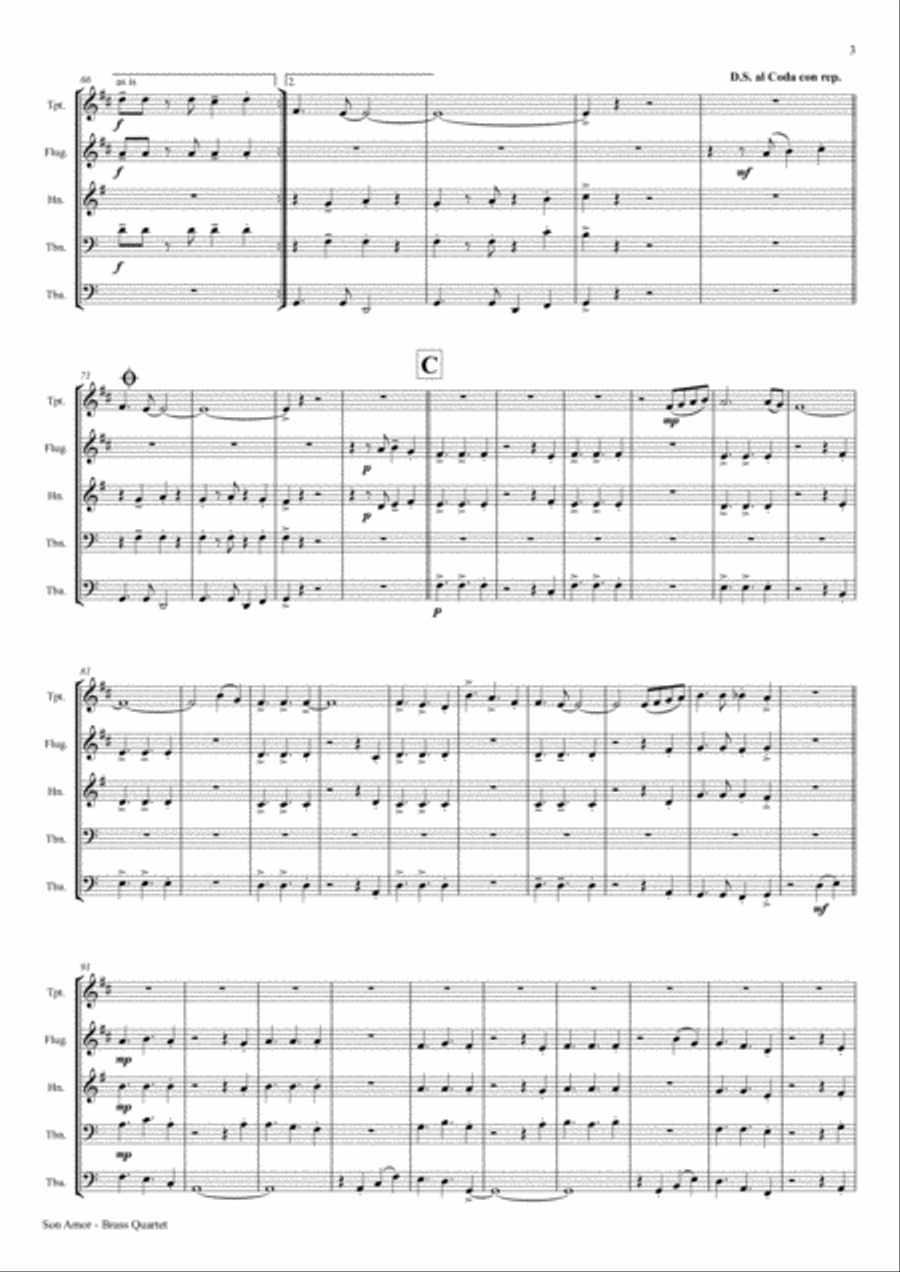 Son amor! - Samba - Brass Quintet Brass Quintet scores gallery preview page 4