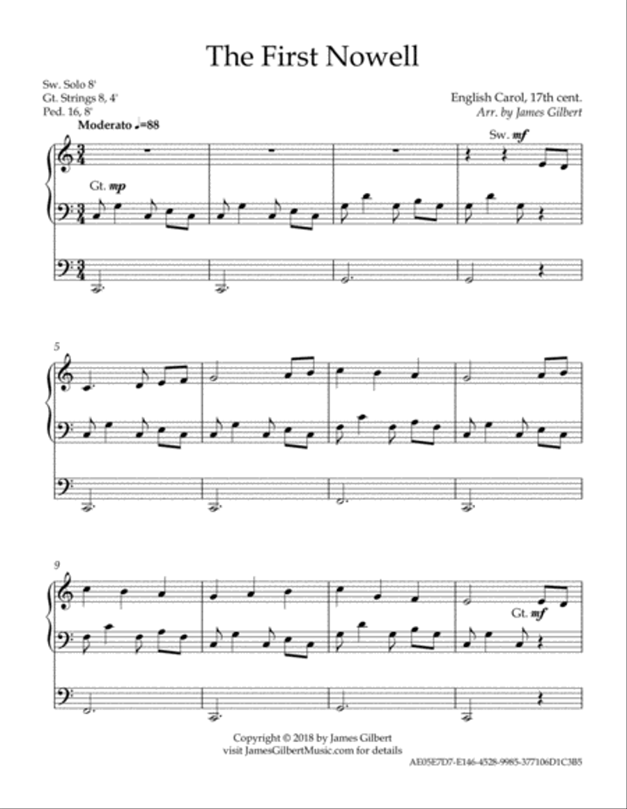 The First Nowell The First Nowell Organ Solo scores gallery preview page 2