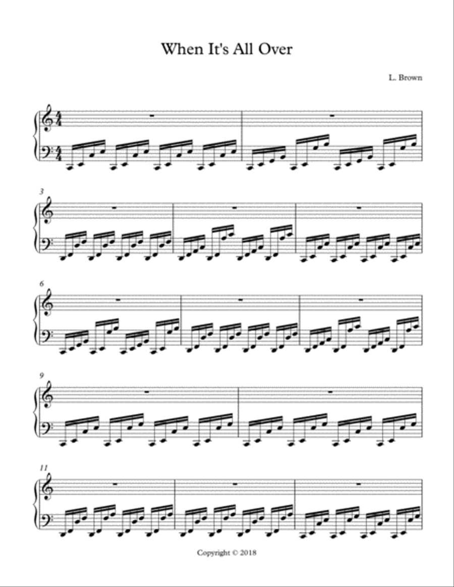 When It's All Over Easy Piano scores gallery preview page 1