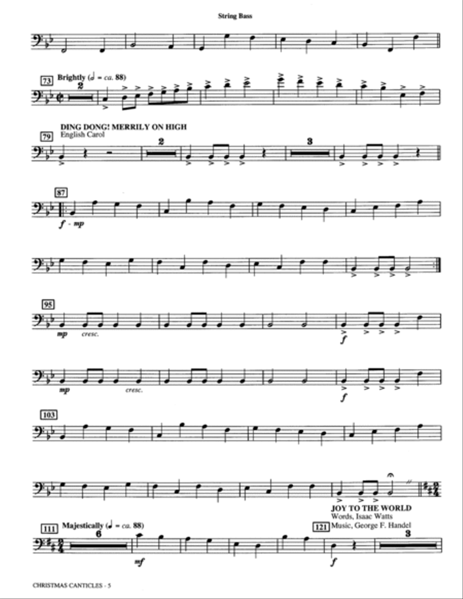 Christmas Canticles: A Cantata of Carols in Four Suites (Full Orchestra) - String Bass Choir scores gallery preview page 4