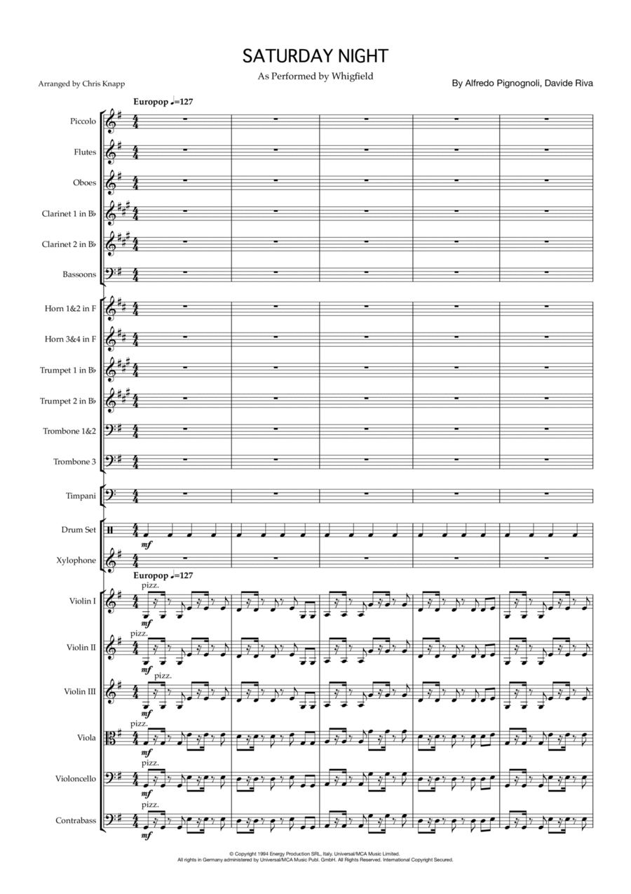 Saturday Night Full Orchestra scores gallery preview page 1