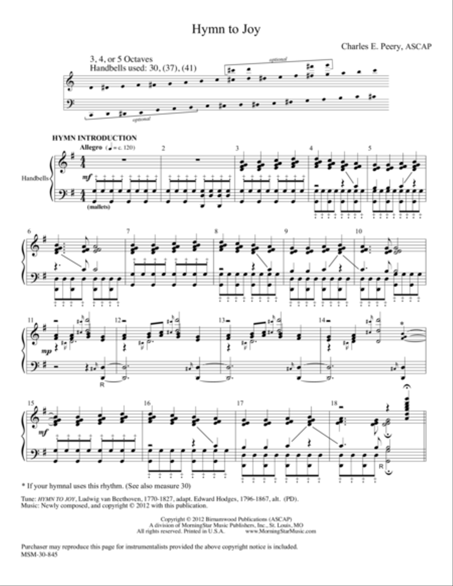 Hymn to Joy Choir scores gallery preview page 1