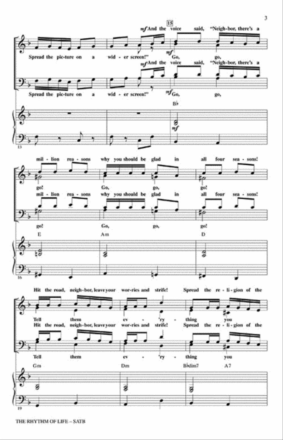 The Rhythm of Life The Rhythm of Life 4-Part scores gallery preview page 3