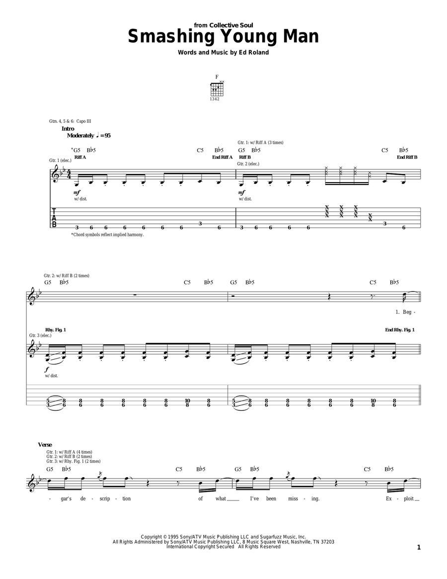 Smashing Young Man Acoustic Guitar scores gallery preview page 1