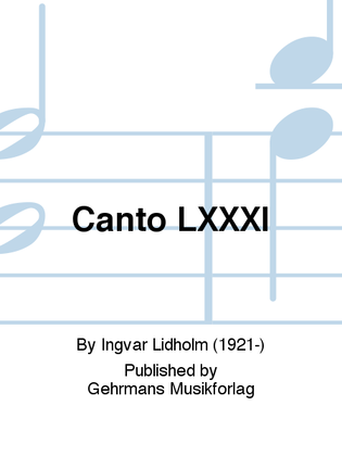 Book cover for Canto LXXXI
