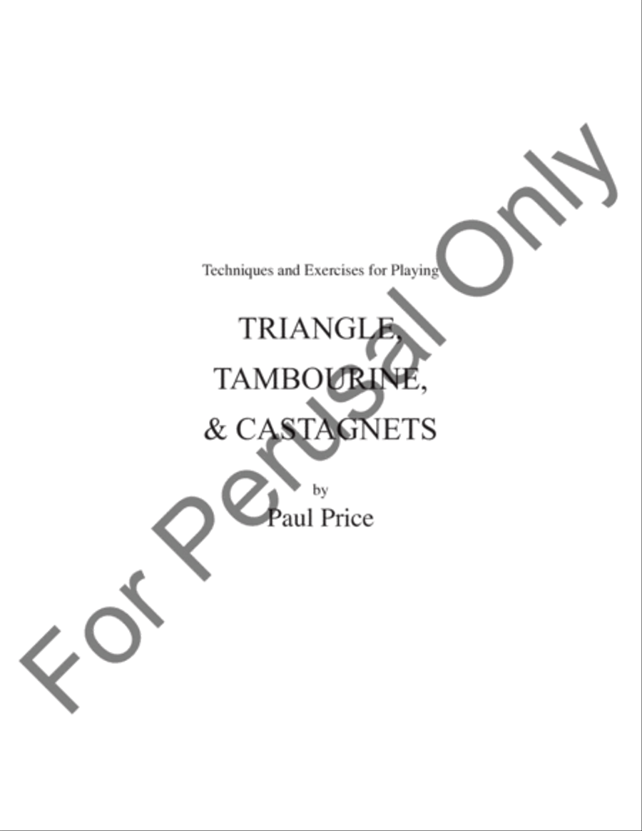 Techniques and Exercises for Playing Triangle, Tambourine, and Castagnets Percussion scores gallery preview page 2