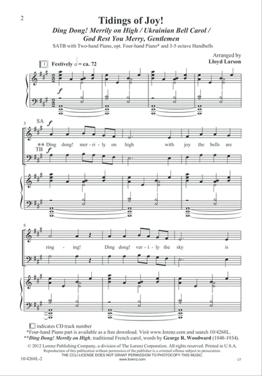 Tidings of Joy! 4-Part scores gallery preview page 3
