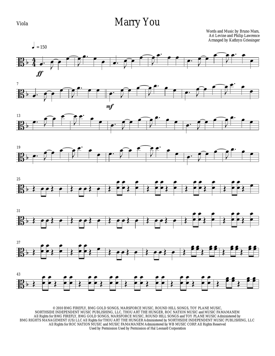 Marry You String Quartet scores gallery preview page 5