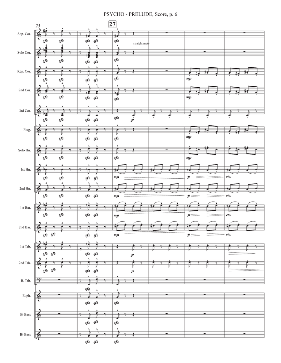 Psycho (prelude) Psycho (prelude) Brass Band scores gallery preview page 5