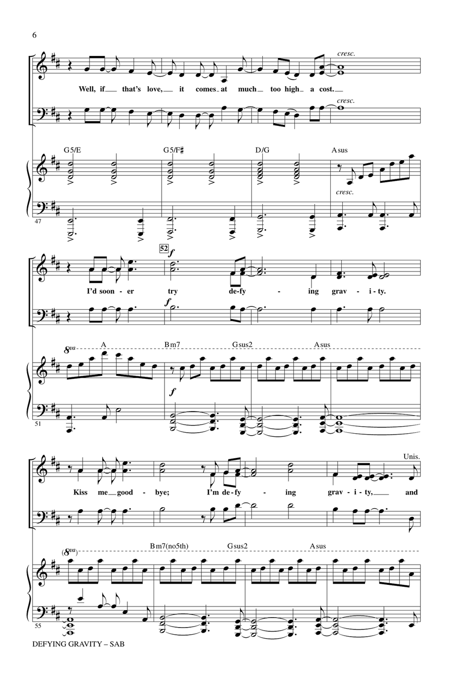 Defying Gravity (from Wicked) (arr. Roger Emerson) 3-Part scores gallery preview page 5