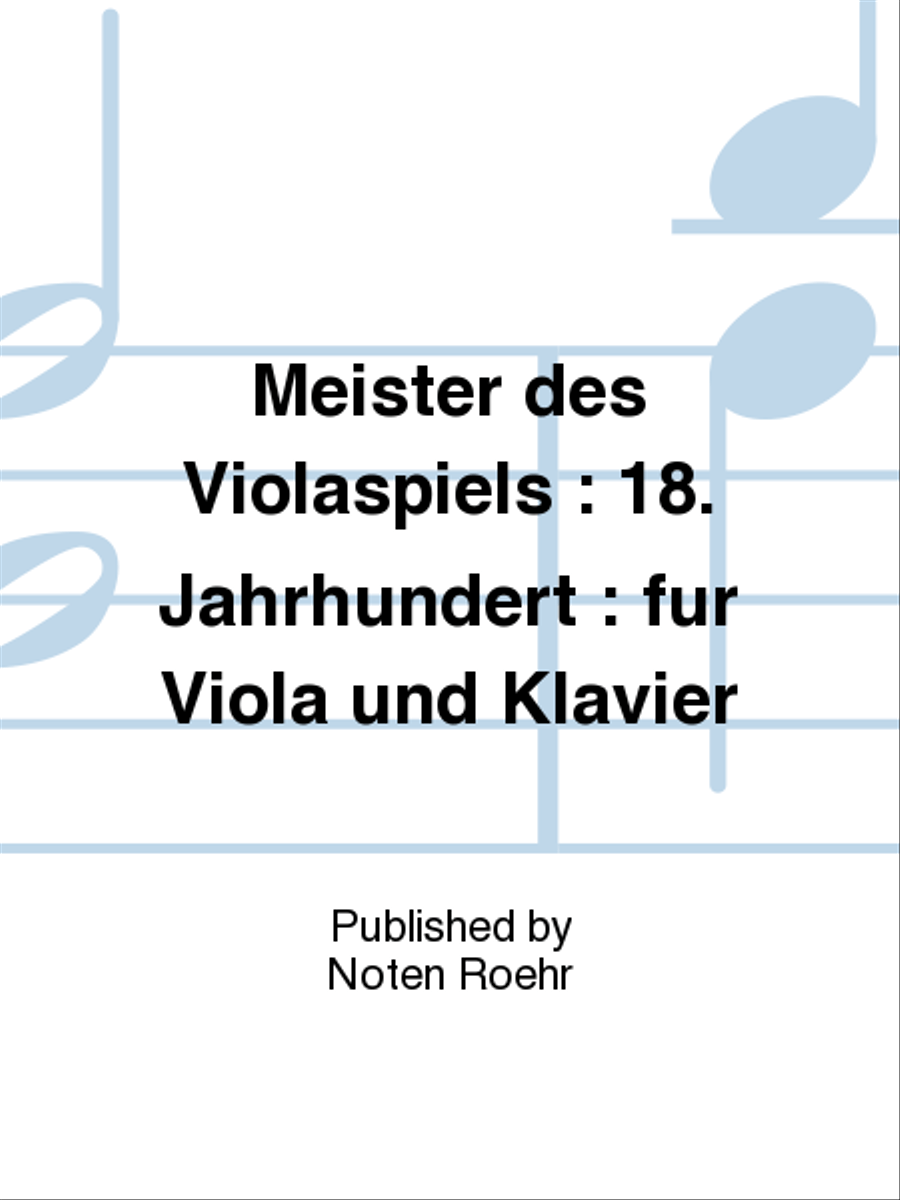 Meister des Violaspiels Piano Accompaniment scores gallery preview page 1