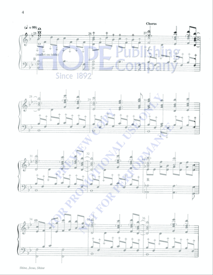 Shine, Jesus, Shine 5-Octaves scores gallery preview page 4