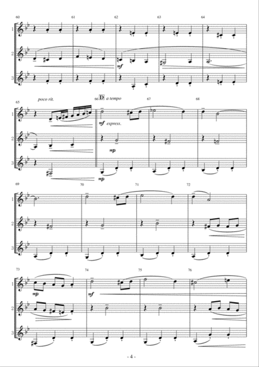 The Godfather Waltz Woodwind Trio scores gallery preview page 4