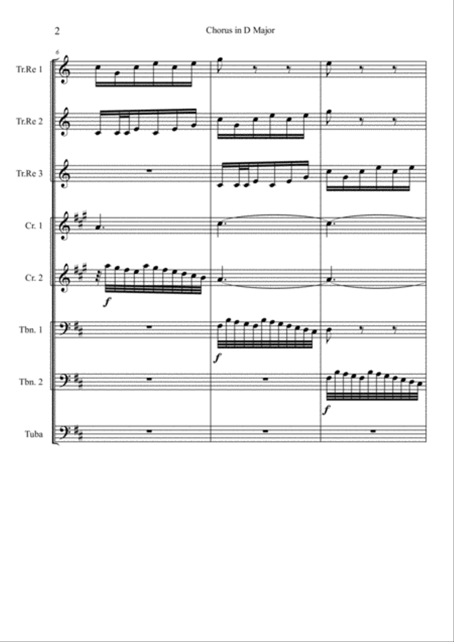 Chorus in D Major from Christmas Oratorio by J. S. Bach Brass Ensemble scores gallery preview page 3