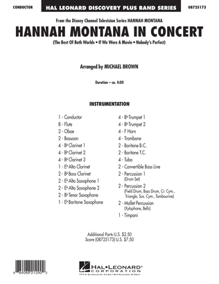 Book cover for Hannah Montana in Concert - Full Score