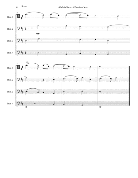 Alleluia surrexit Dominus (Easter anthem) arranged for 4 bassoons image number null