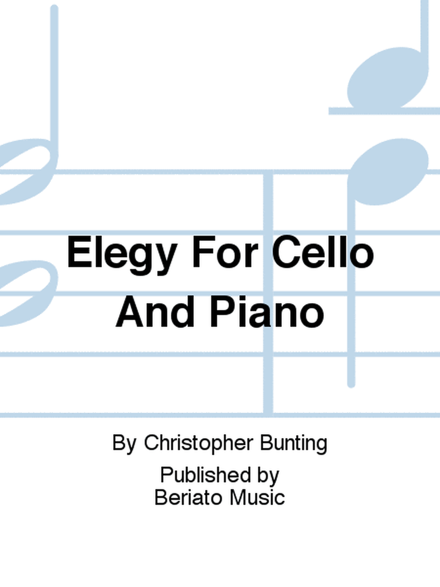 Elegy For Cello And Piano