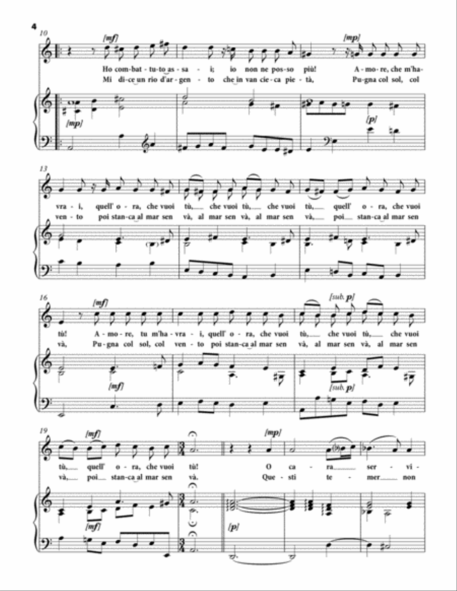 ROSSI Luigi: Non la volete intendere, cantata for Voice (Alto/Tenor) and Piano (A minor)