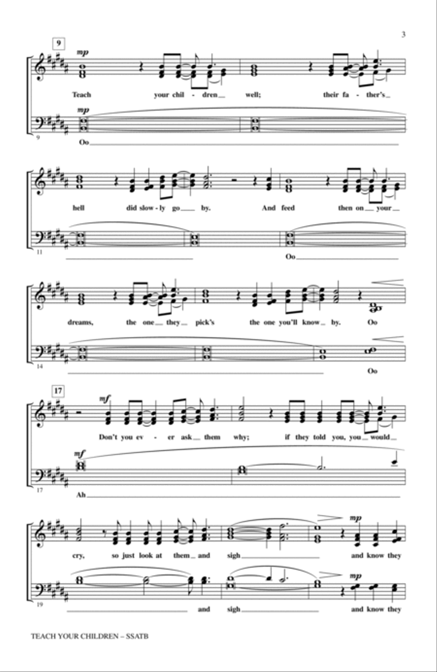 Teach Your Children 4-Part scores gallery preview page 2
