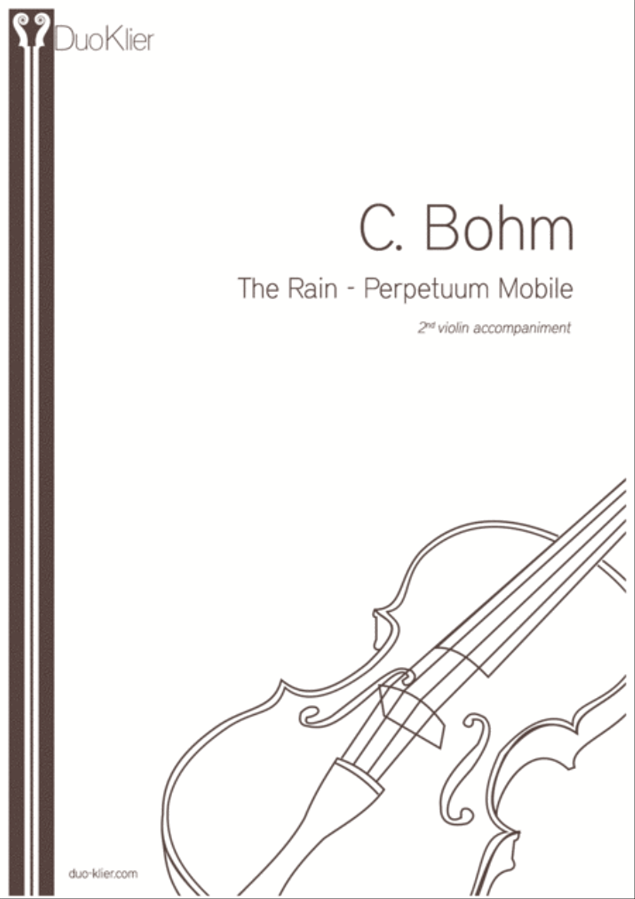 Bohm - The Rain, 2nd violin accompaniment Violin Solo scores gallery preview page 1