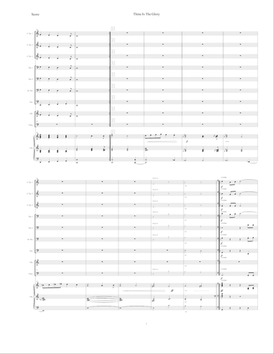Thine Is The Glory from Judas Maccabeus (for Brass Septet, Percussion & Organ) Large Ensemble scores gallery preview page 5