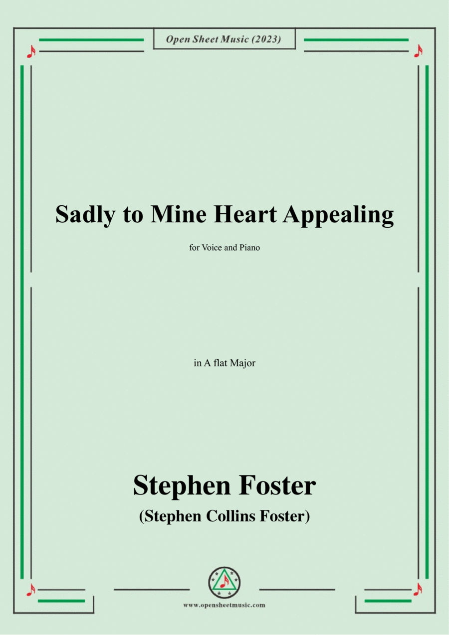 S. Foster-Sadly to Mine Heart Appealing,in A flat Major Voice scores gallery preview page 1
