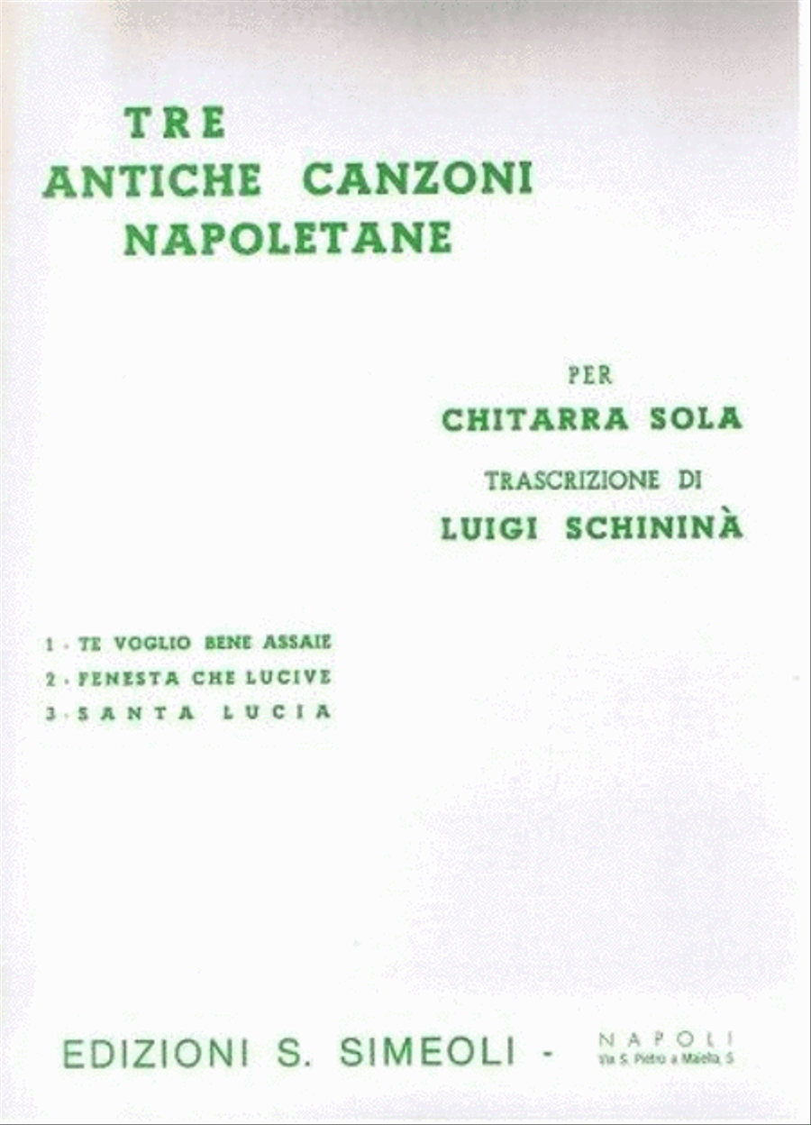 Antiche Canzoni Napoletane (3) (Schinina') Guitar scores gallery preview page 1
