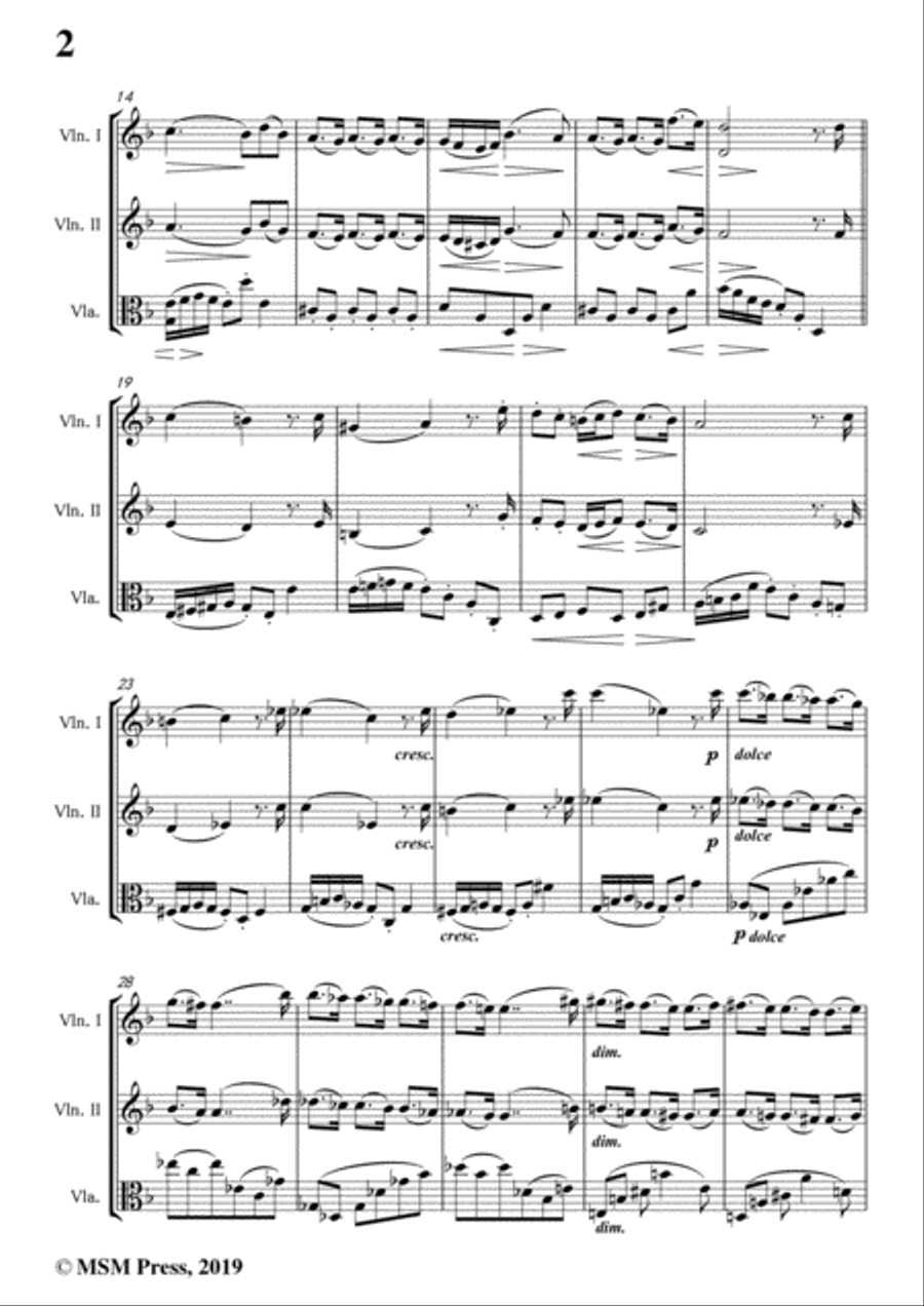 Fuchs-Zweites Terzett(String Trio),Op.61 No.2,for 2Voilins&Viola String Duet scores gallery preview page 4