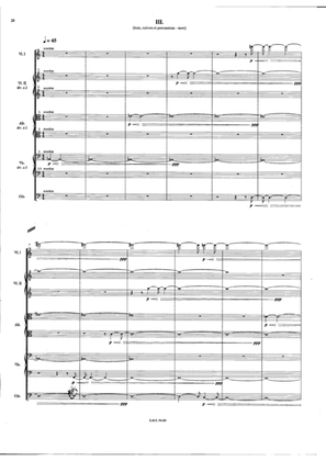 III Movement from Five Pieces for Orchestra